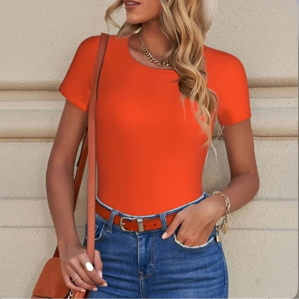 Short Sleeve Stretch Bodysuit Top size XS